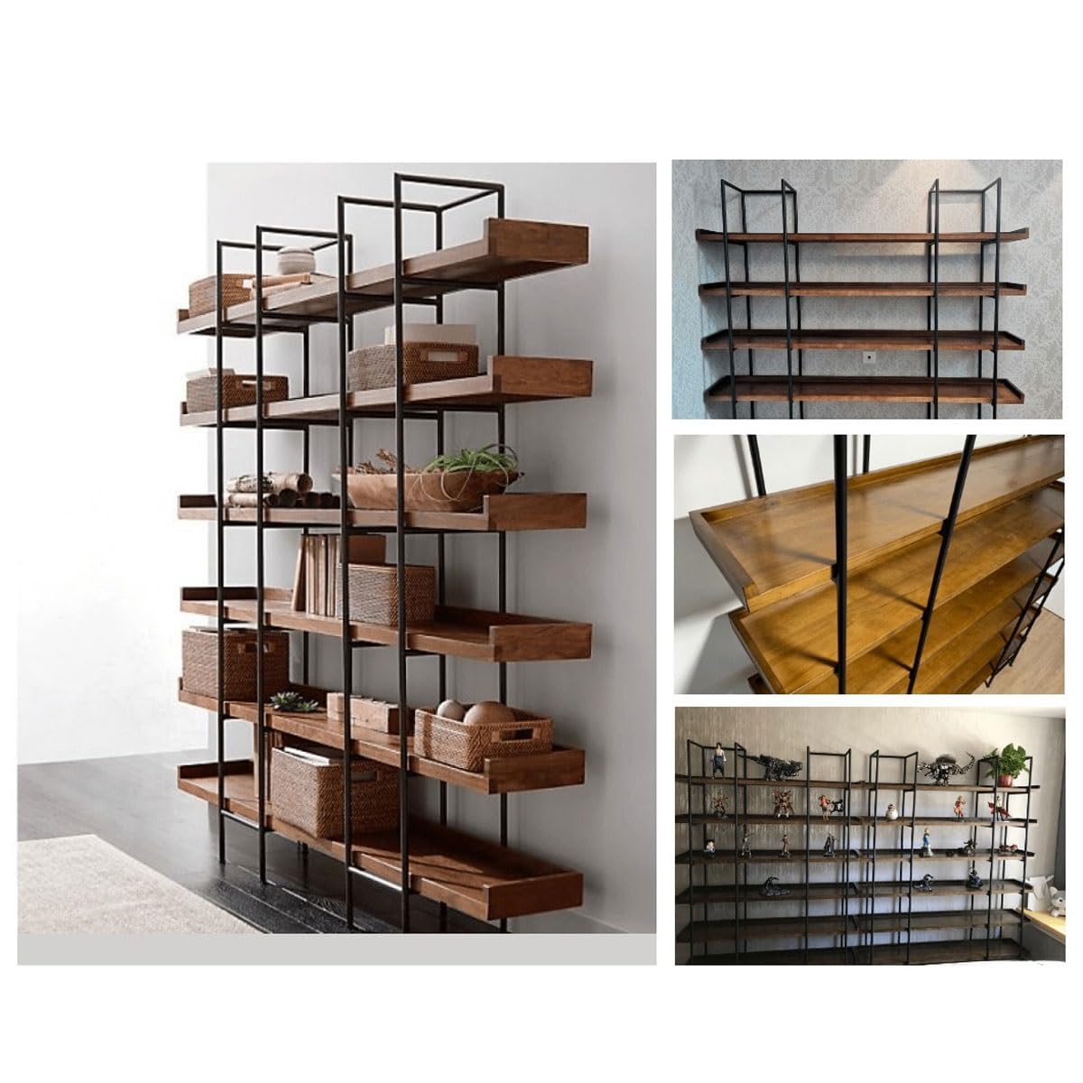 Retro Metal Multi-Tier Display Bookshelf