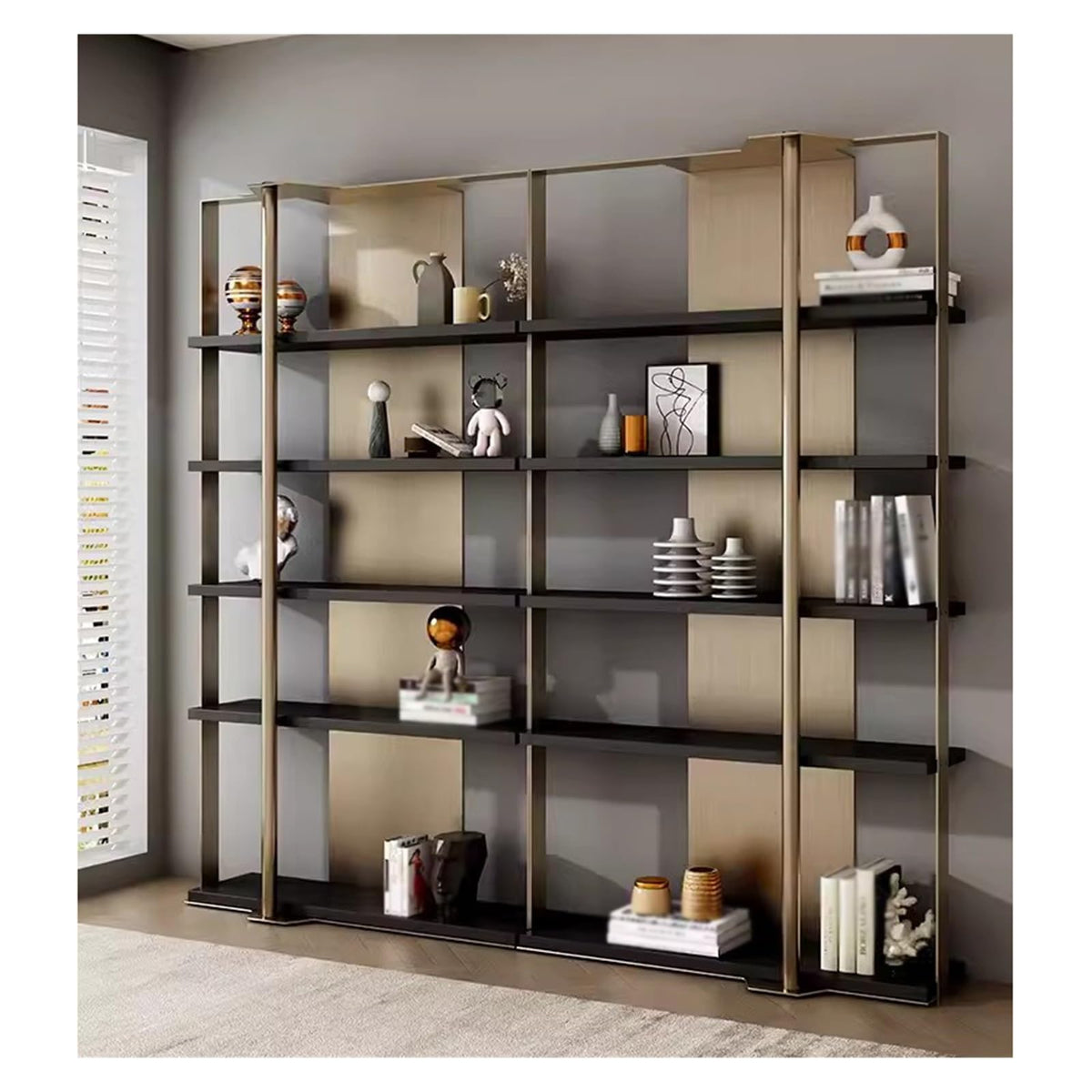 Minimalist Stainless Steel Display Bookshelf