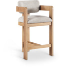 Meridian Furniture Sacha Velvet/Rubberwood Counter Stool