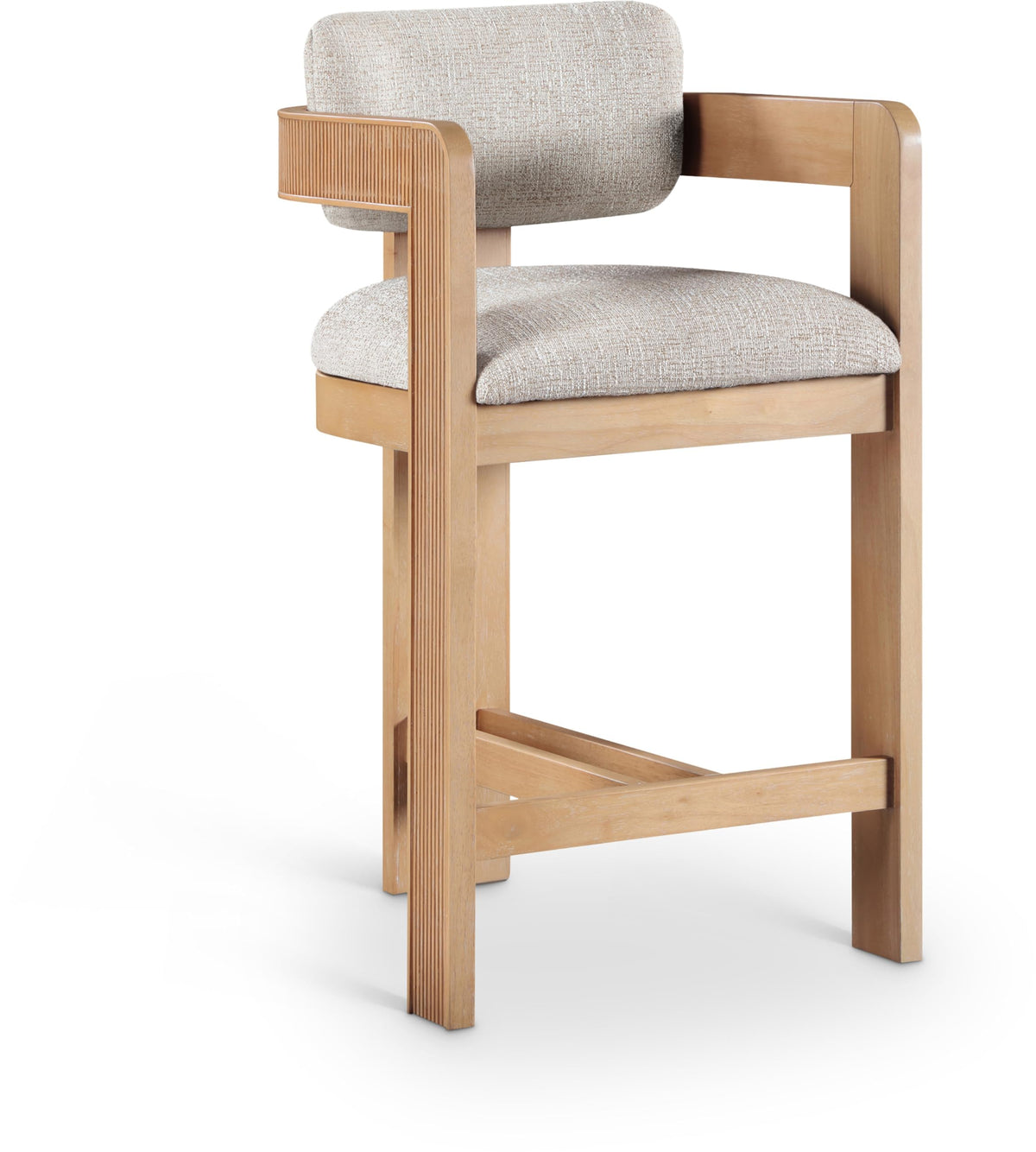 Meridian Furniture Sacha Velvet/Rubberwood Counter Stool