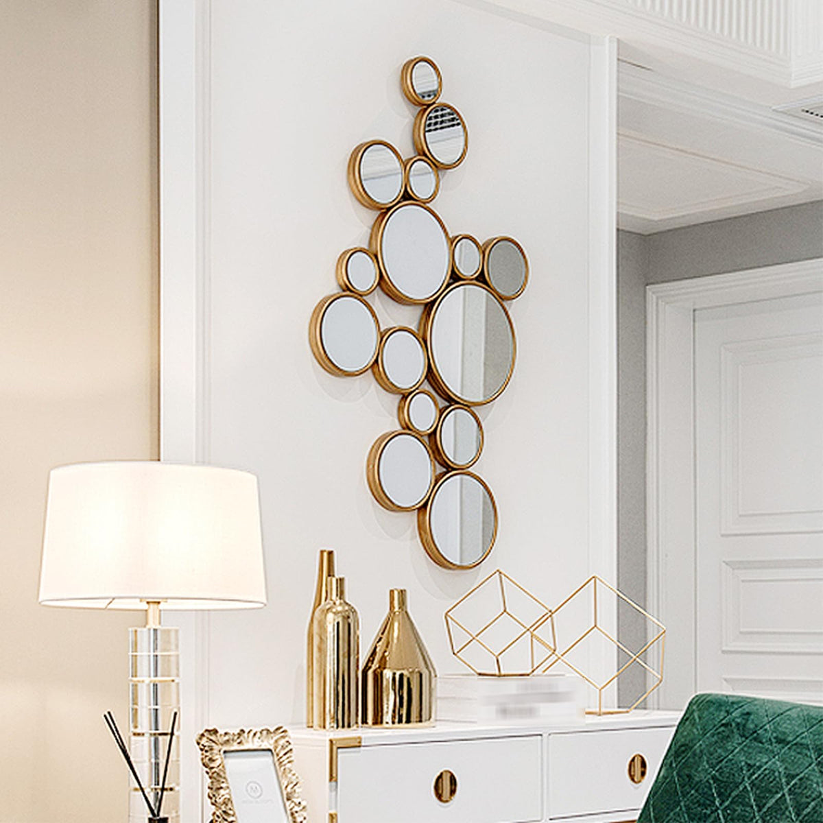 Metal Bubble Cluster Wall Mirror