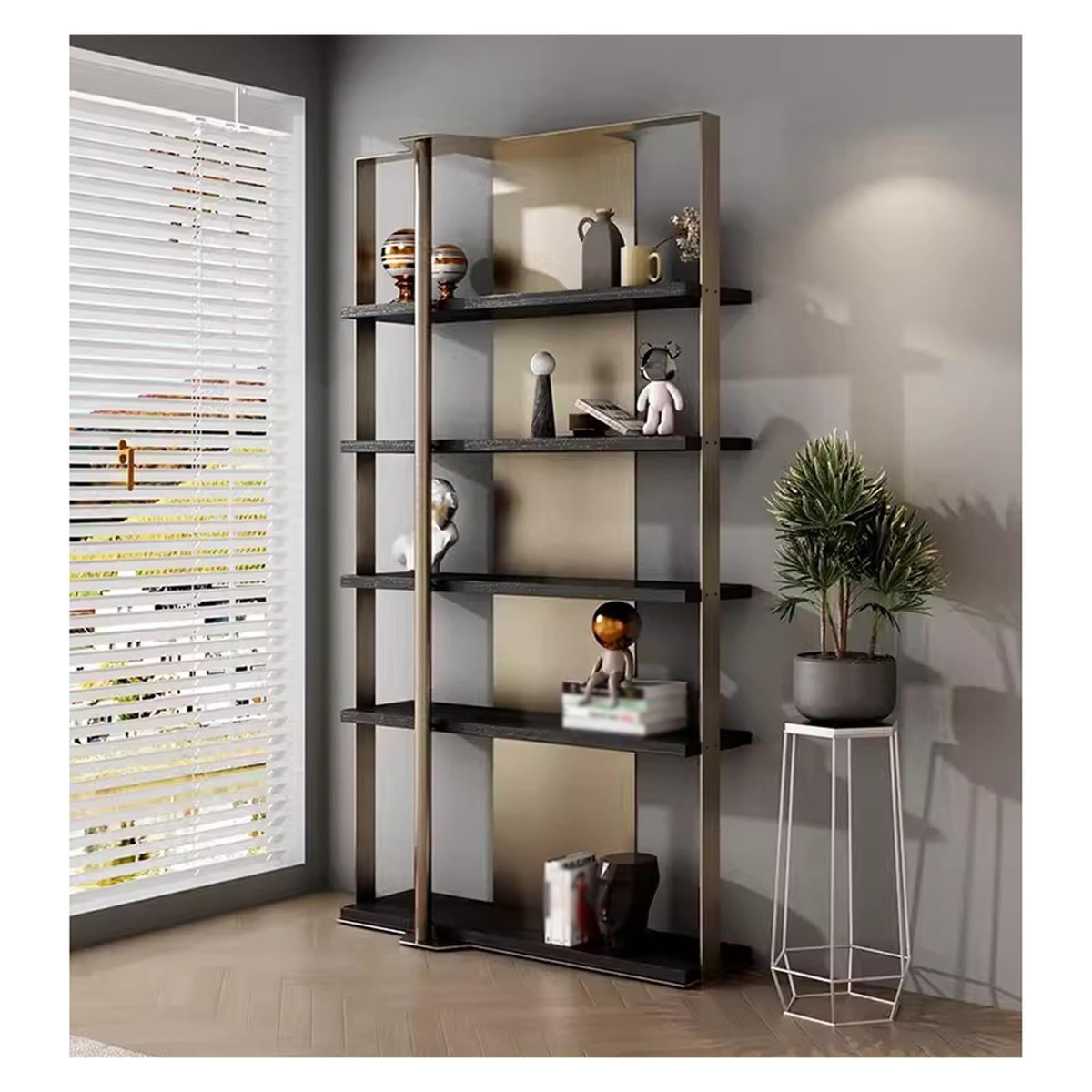 Minimalist Stainless Steel Display Bookshelf