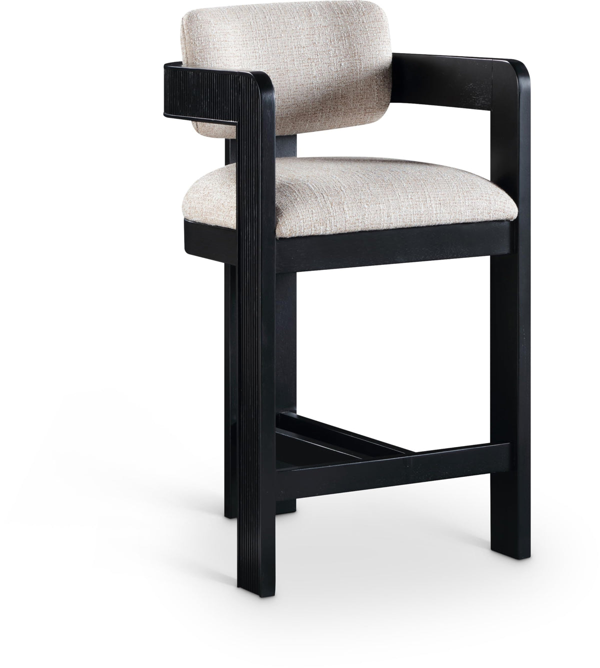 Meridian Furniture Sacha Velvet/Rubberwood Counter Stool