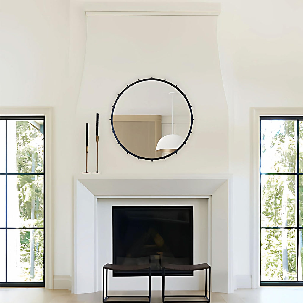 Modern Rounded Brass Wall Mirror