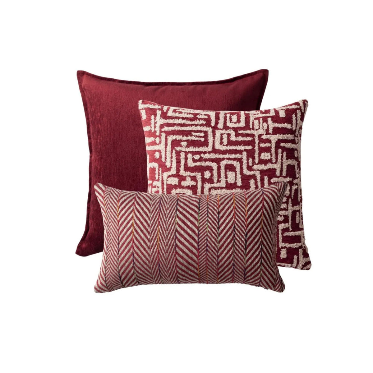 Woven Jacquard Throw Pillow Covers – Set of 3