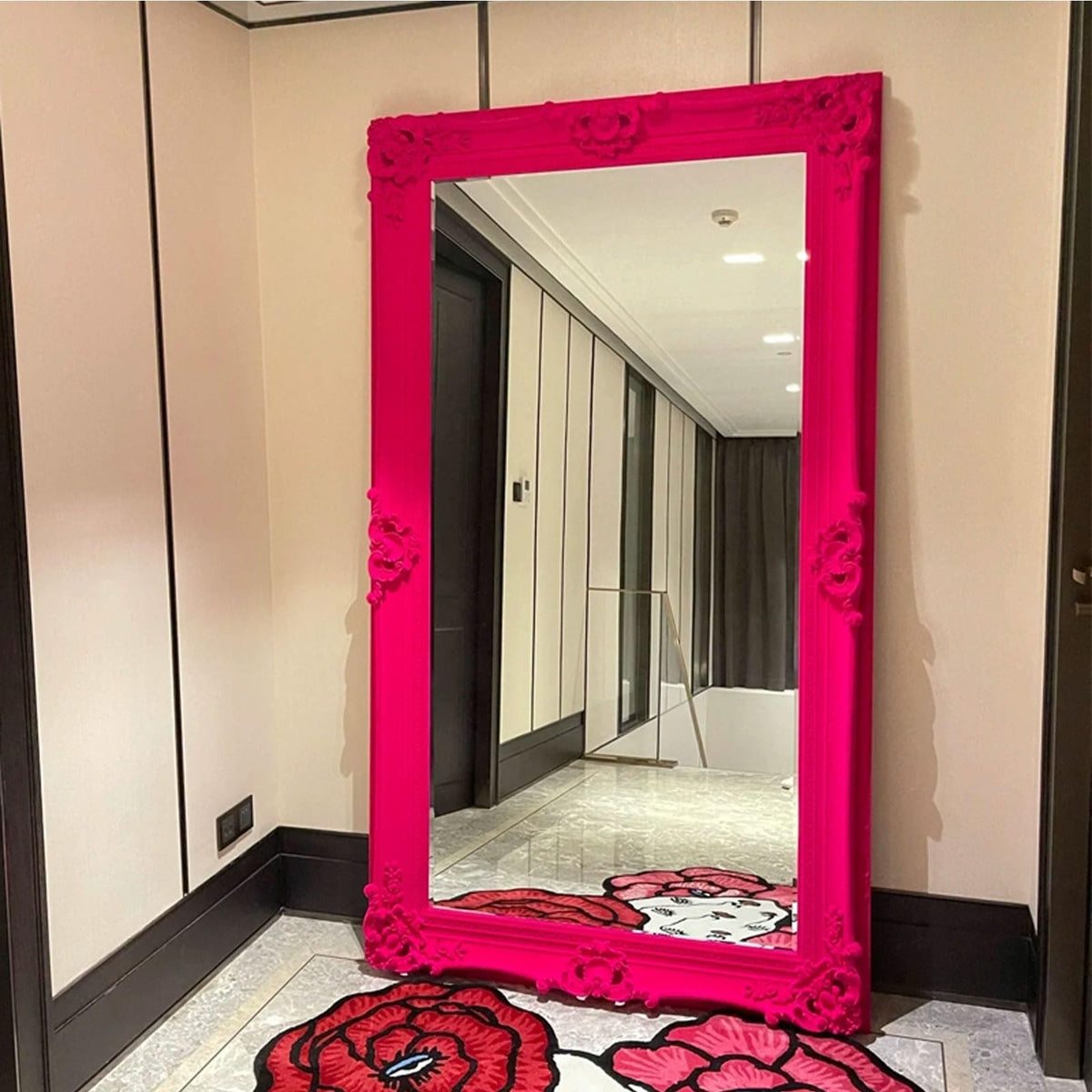 Rectangular Wood Framed Wall Mirror
