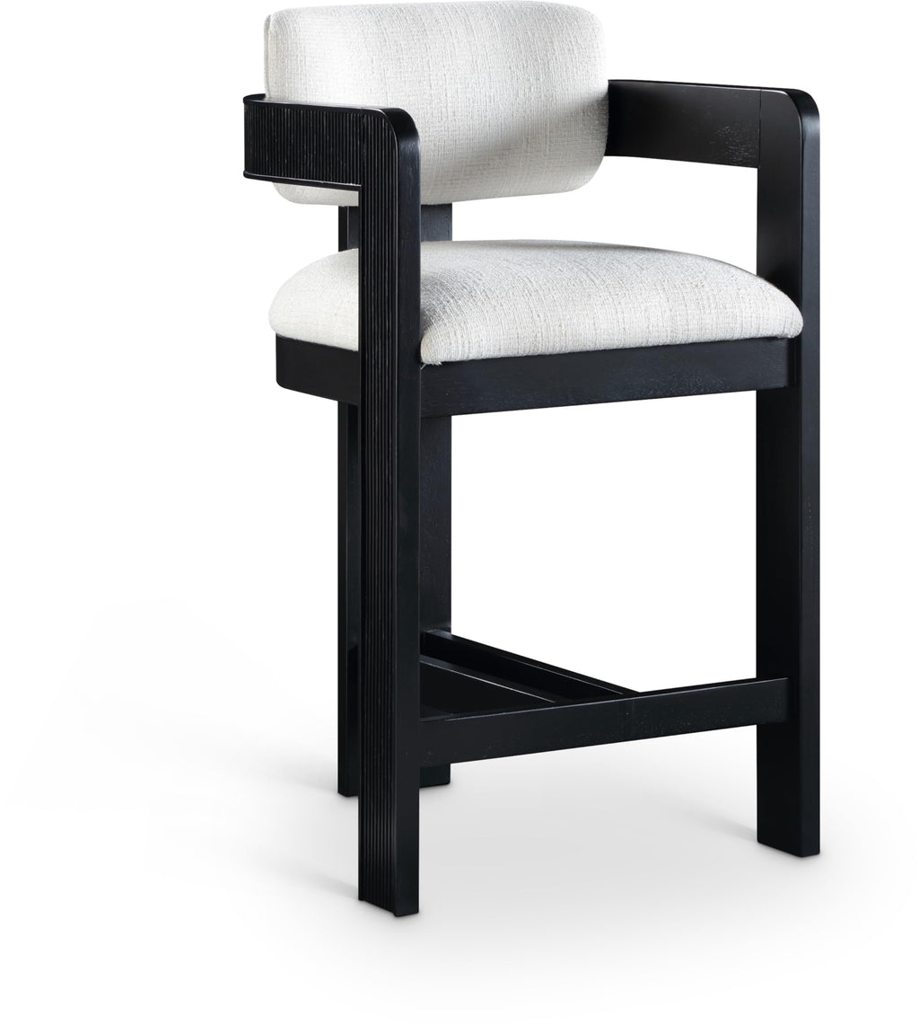 Meridian Furniture Sacha Velvet/Rubberwood Counter Stool