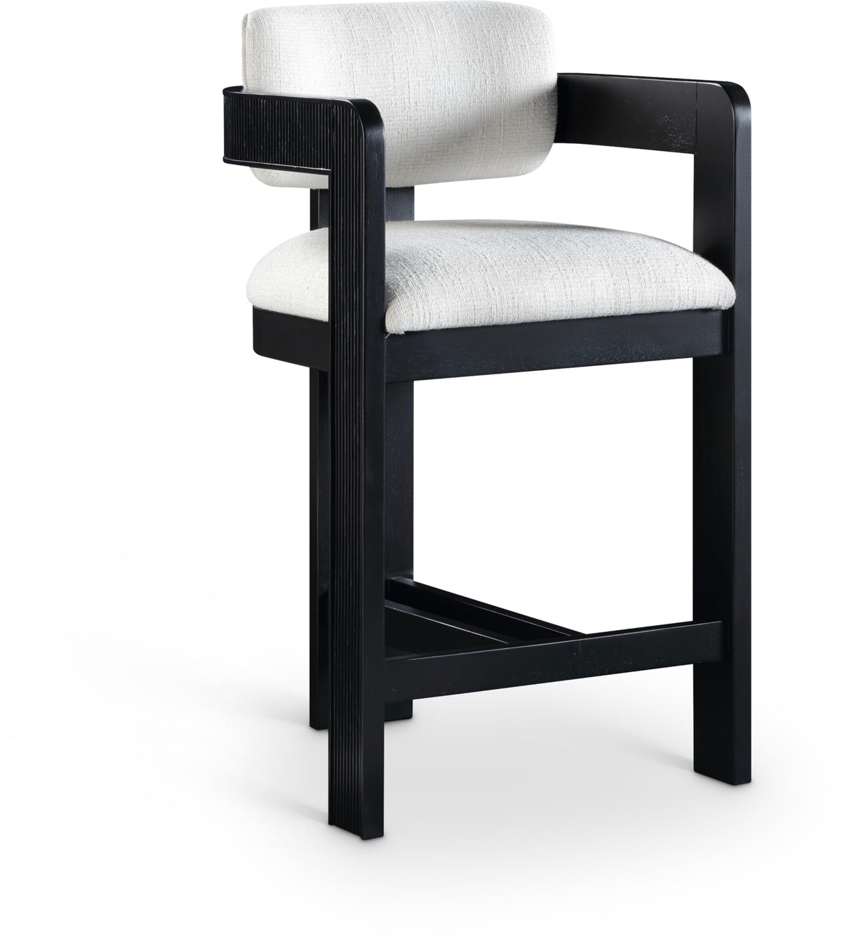 Meridian Furniture Sacha Velvet/Rubberwood Counter Stool