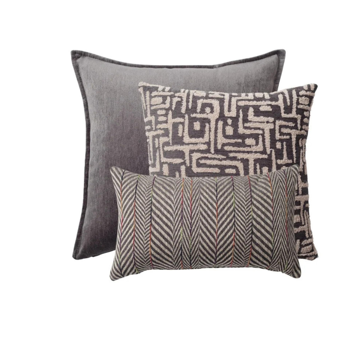 Woven Jacquard Throw Pillow Covers – Set of 3