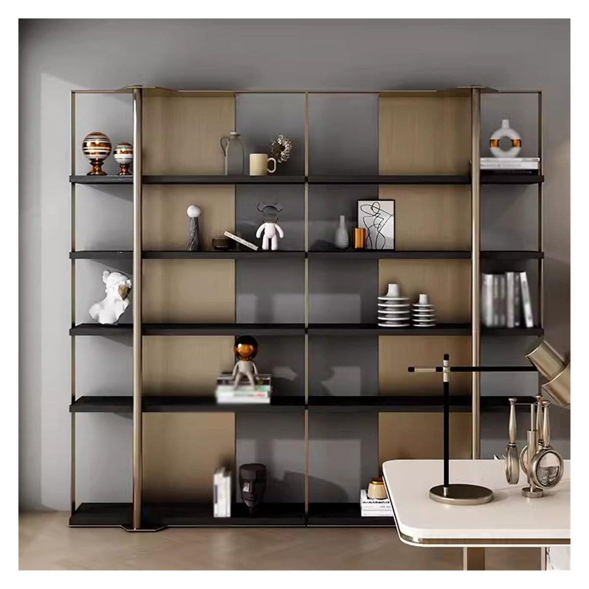 Minimalist Stainless Steel Display Bookshelf