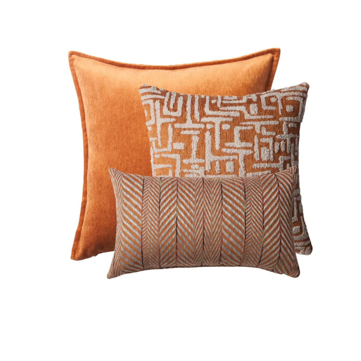 Woven Jacquard Throw Pillow Covers – Set of 3