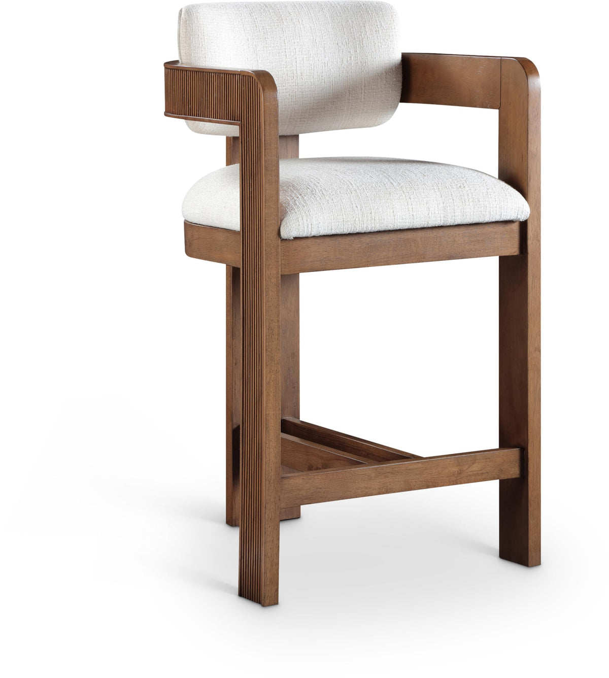 Meridian Furniture Sacha Velvet/Rubberwood Counter Stool