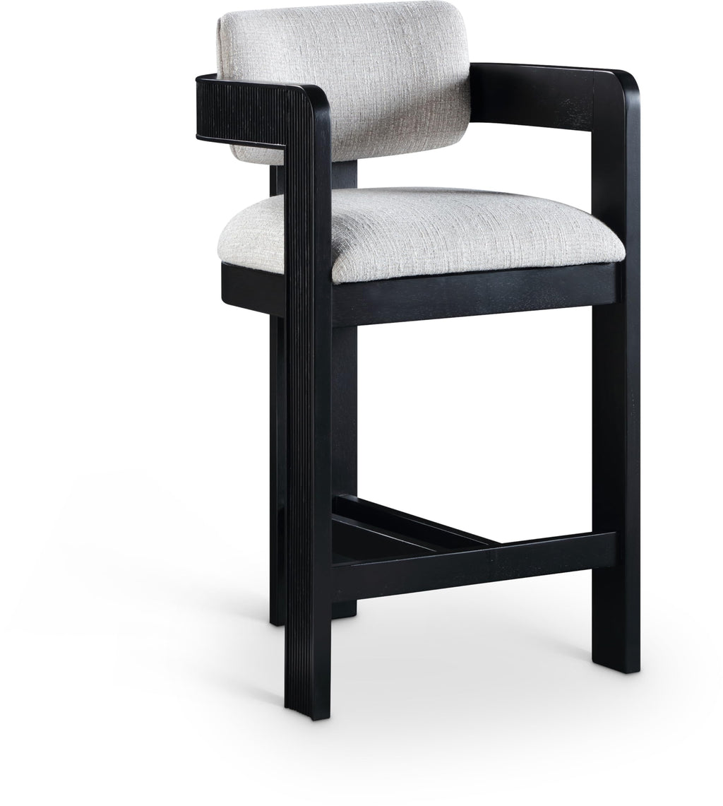 Meridian Furniture Sacha Velvet/Rubberwood Counter Stool