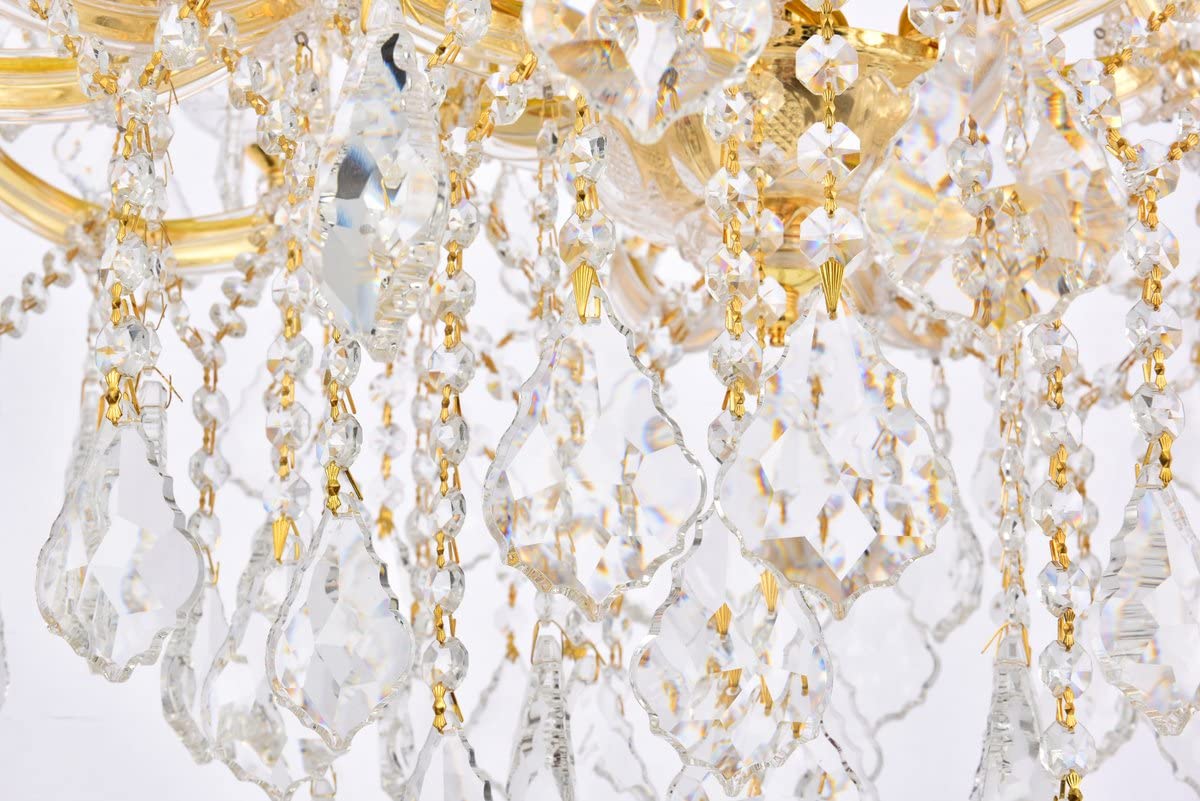 19-Light Crystal Chandelier with Gold Finish