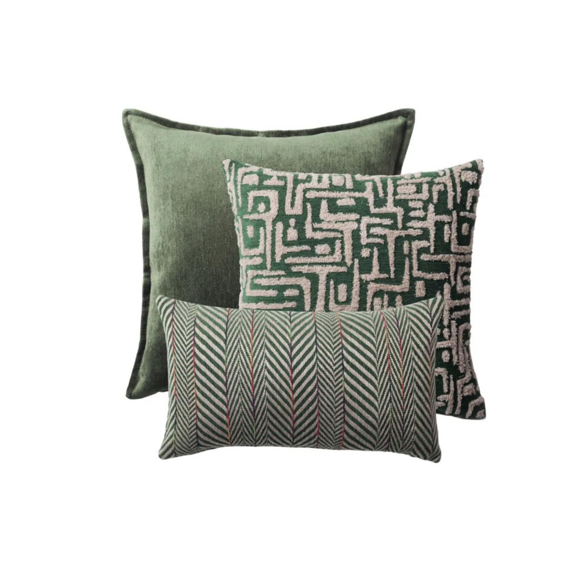 Woven Jacquard Throw Pillow Covers – Set of 3
