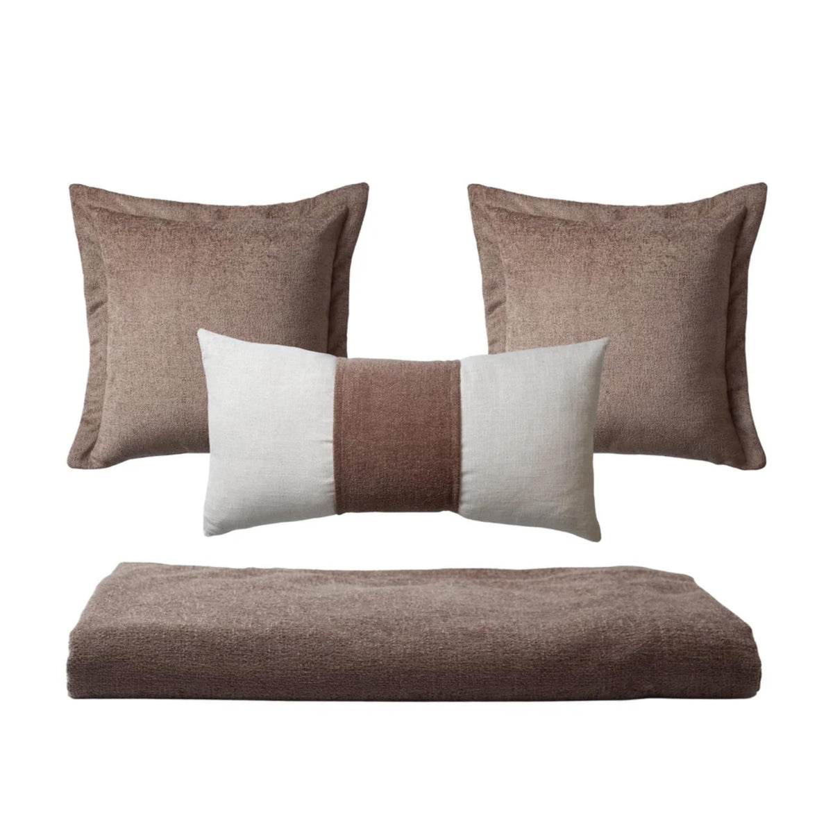 Jacquard Pillow Covers & Bed Runner Set
