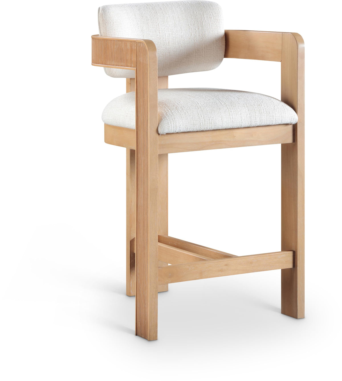 Meridian Furniture Sacha Velvet/Rubberwood Counter Stool