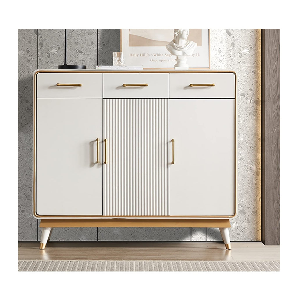 Modern White Entryway Shoe Cabinet