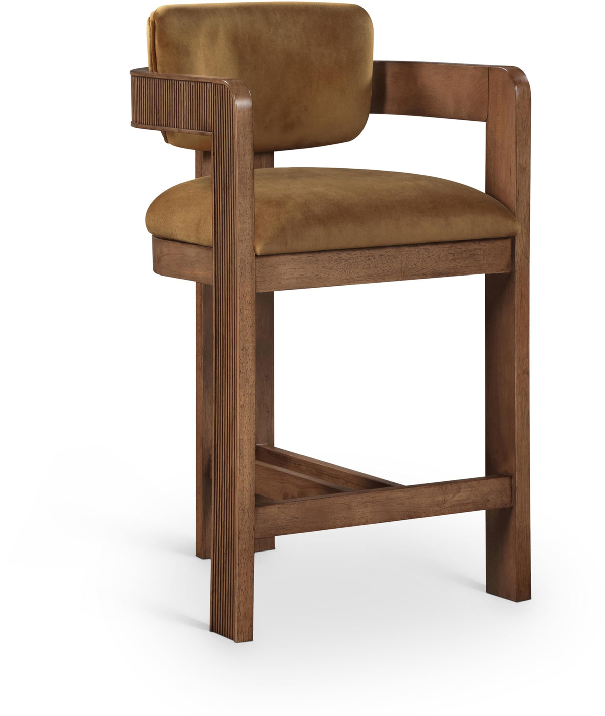 Meridian Furniture Sacha Velvet/Rubberwood Counter Stool