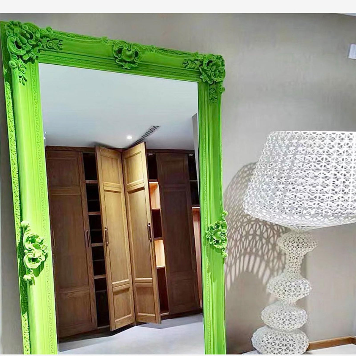 Rectangular Wood Framed Wall Mirror