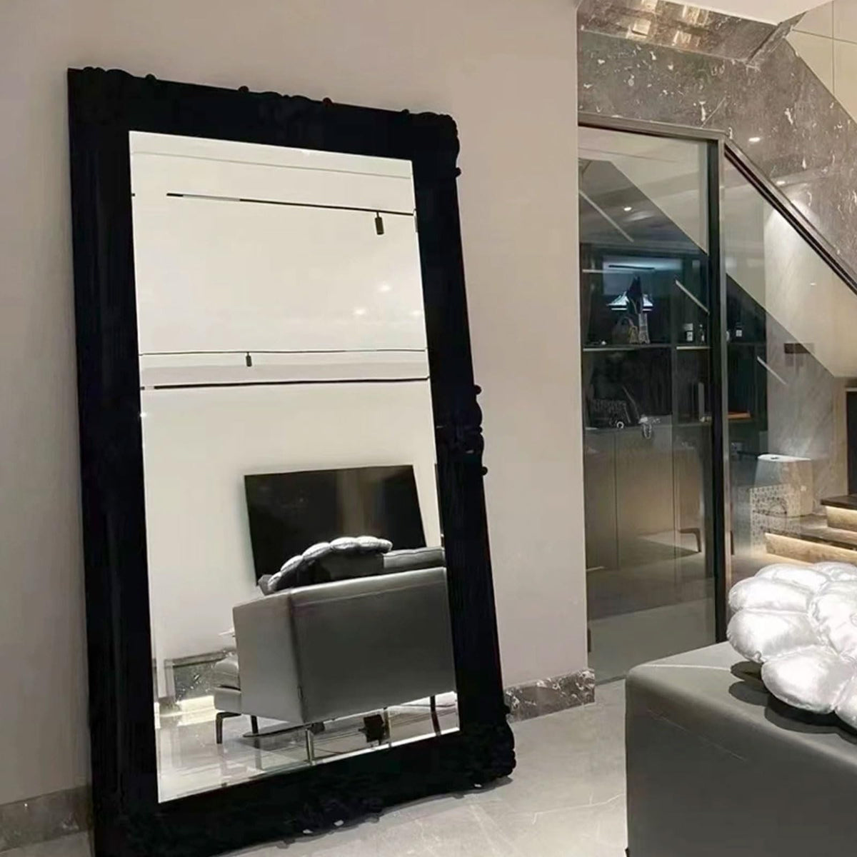 Rectangular Wood Framed Wall Mirror