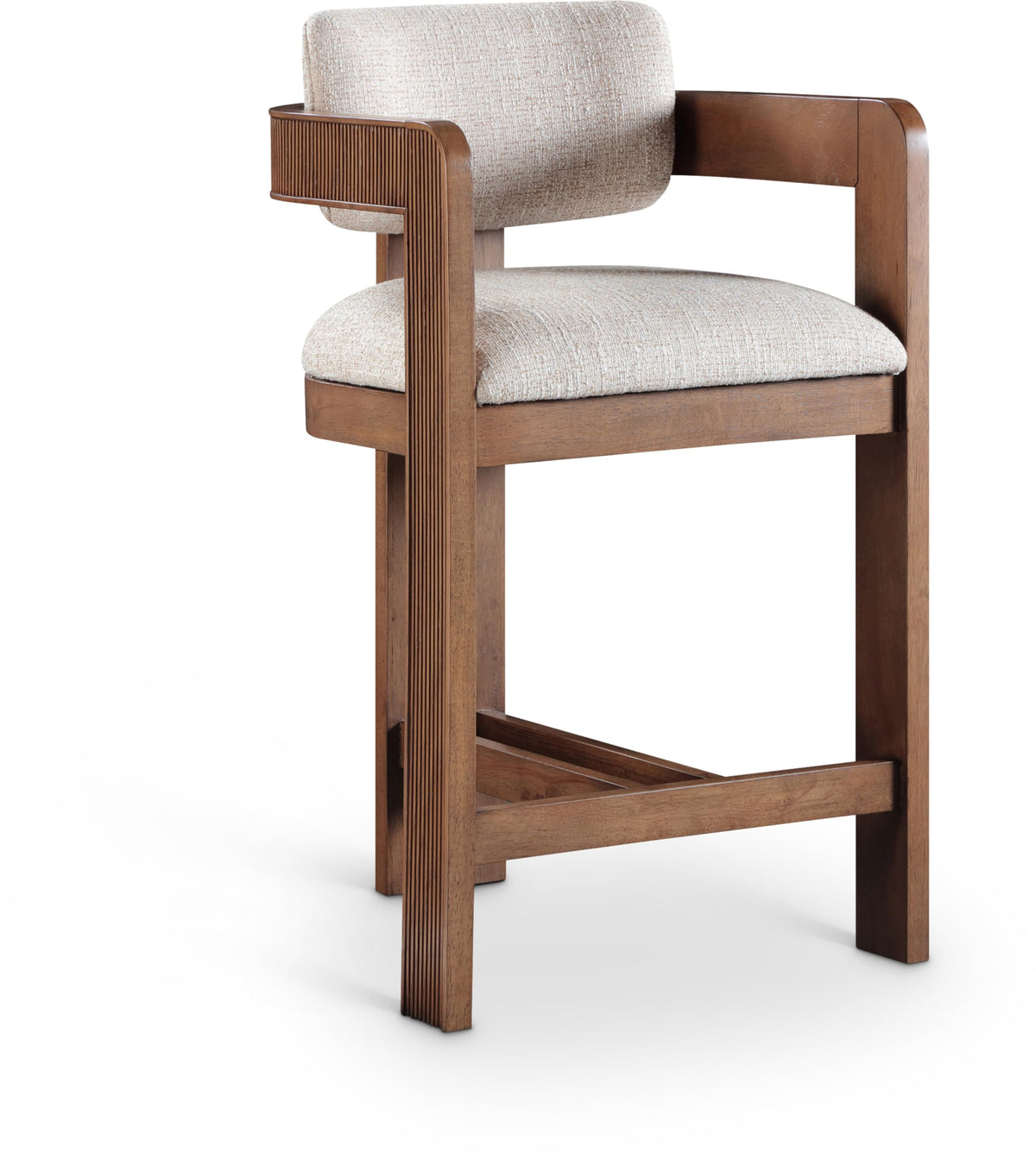 Meridian Furniture Sacha Velvet/Rubberwood Counter Stool