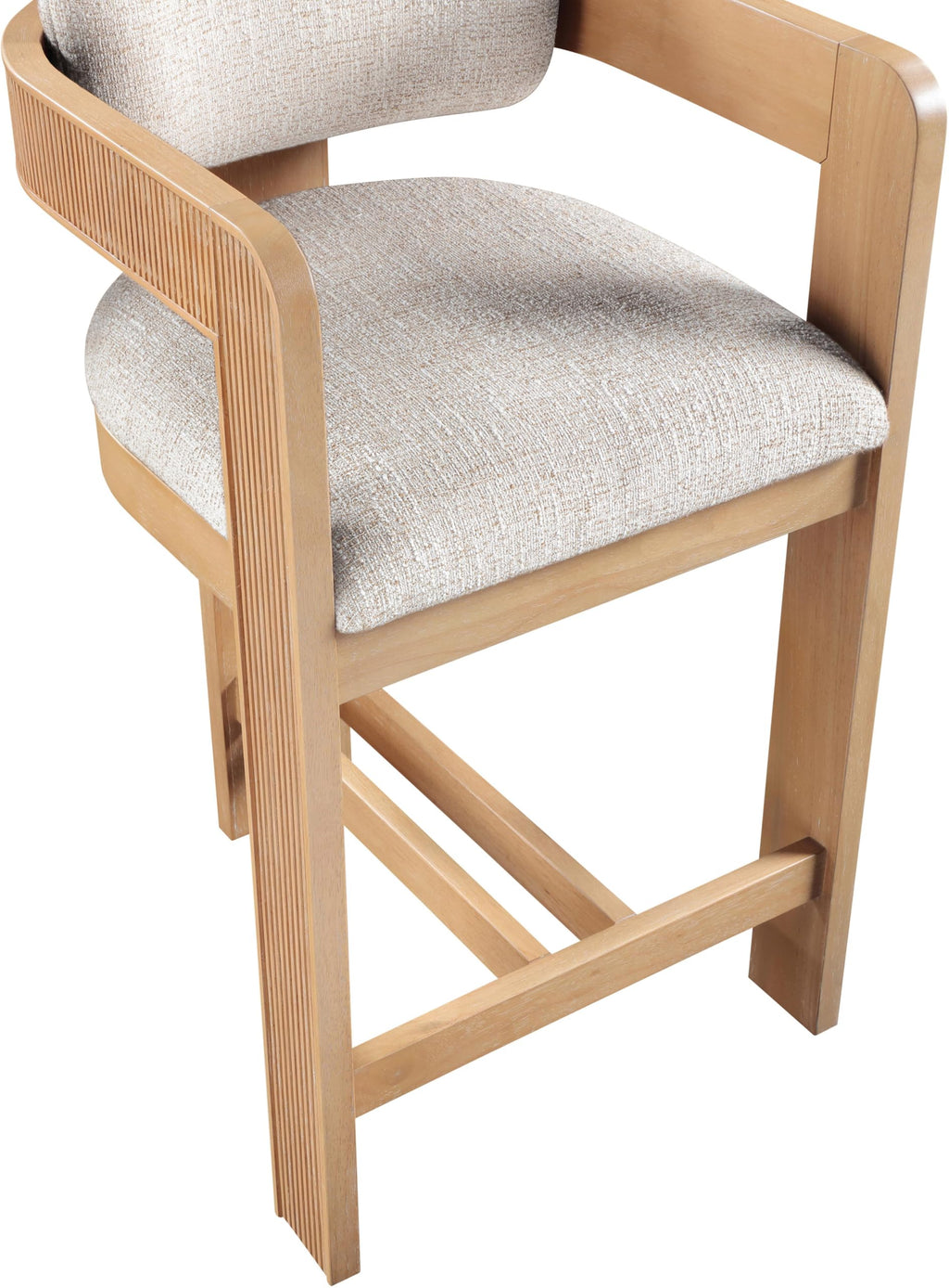 Meridian Furniture Sacha Velvet/Rubberwood Counter Stool