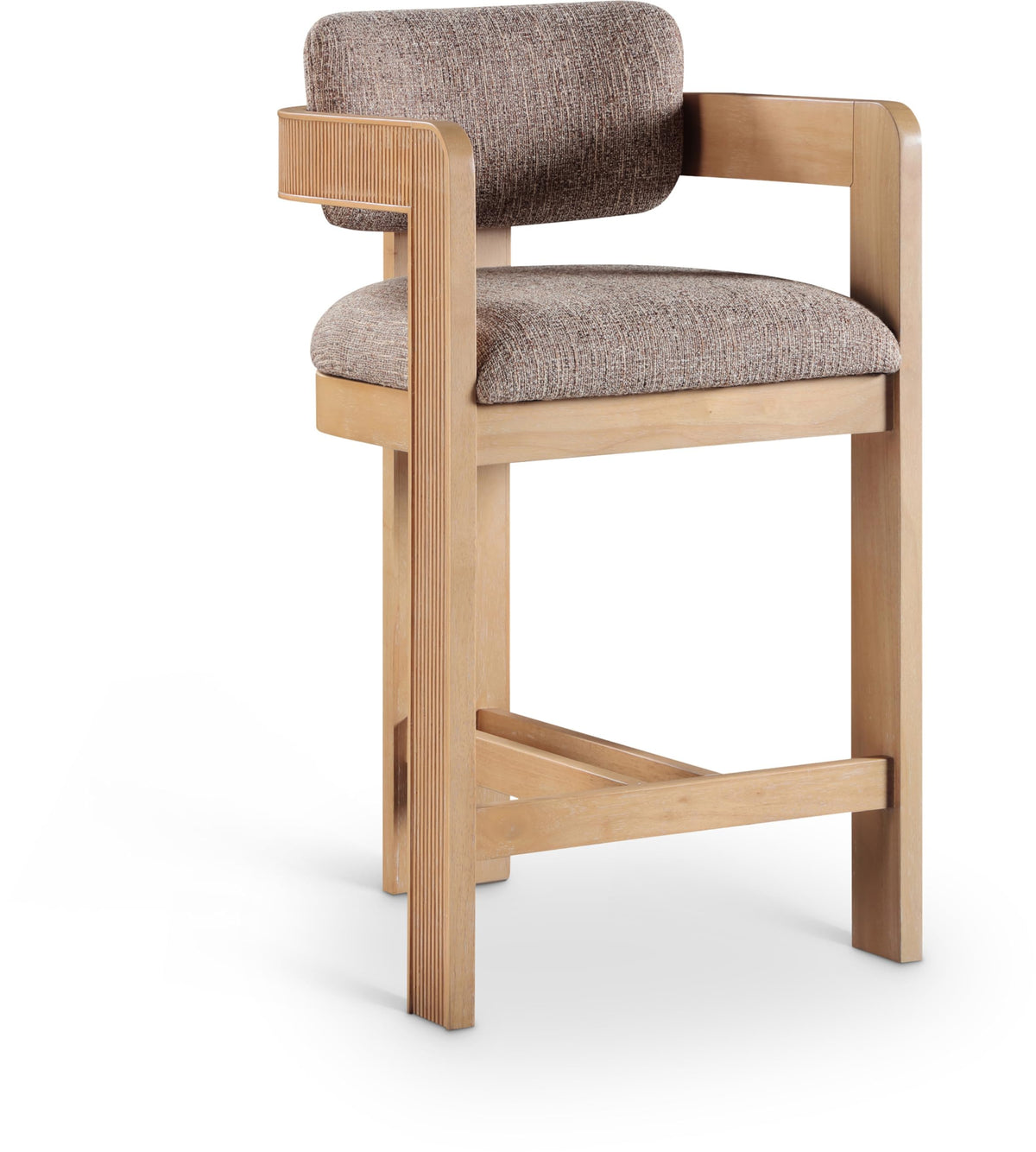 Meridian Furniture Sacha Velvet/Rubberwood Counter Stool