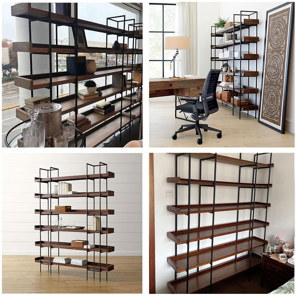 Retro Metal Multi-Tier Display Bookshelf