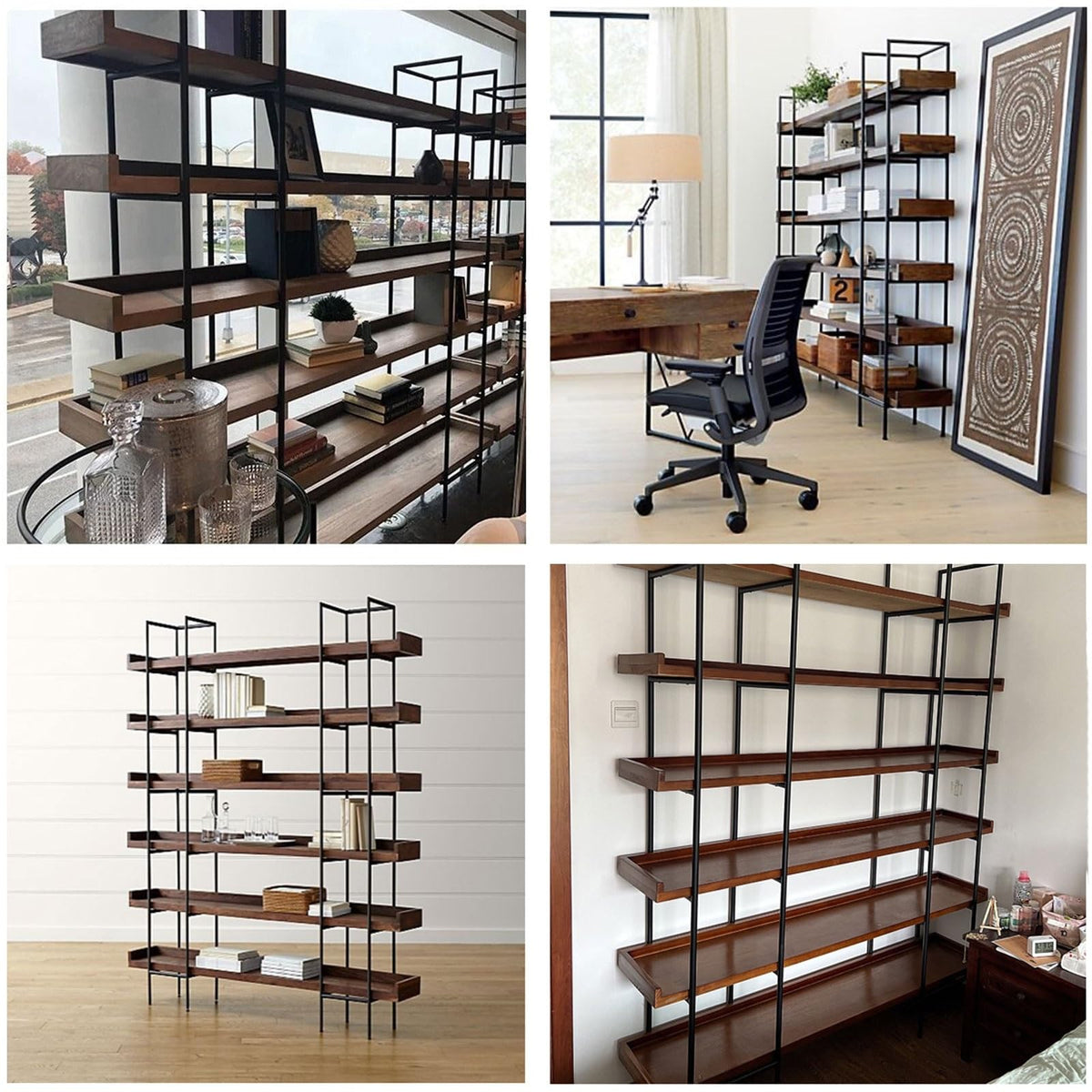 Retro Metal Multi-Tier Display Bookshelf