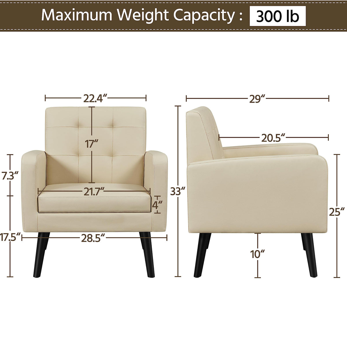 Mid-Century Tufted Accent Chair