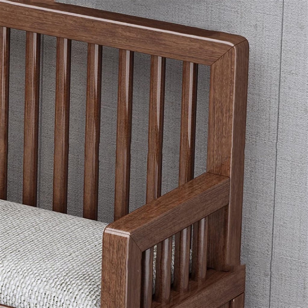 Solid Wood Entryway Shoe Bench with Coat Rack