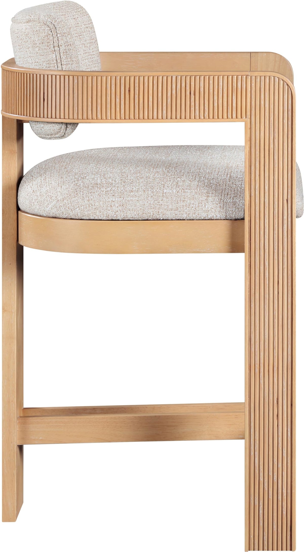 Meridian Furniture Sacha Velvet/Rubberwood Counter Stool