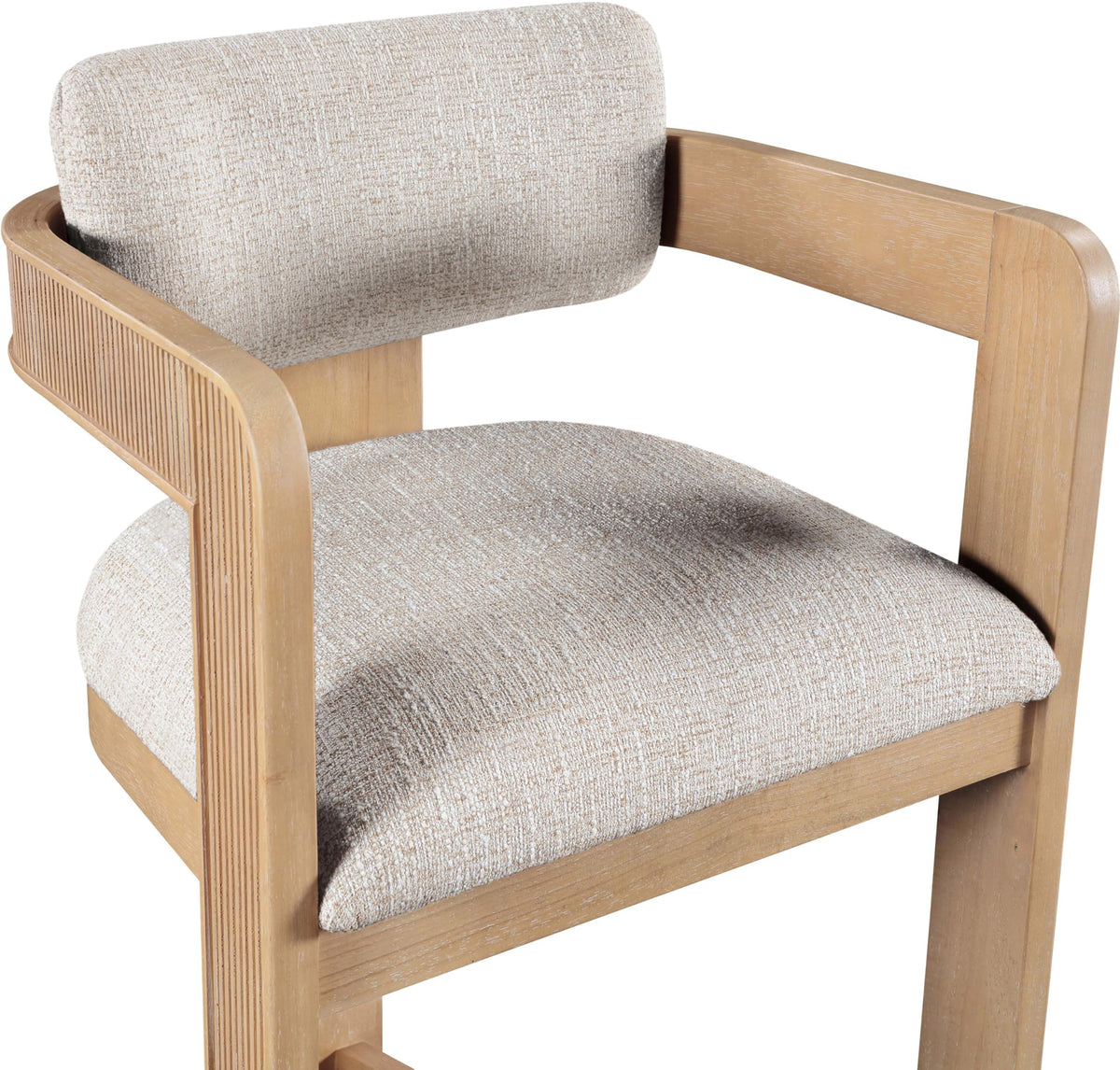 Meridian Furniture Sacha Velvet/Rubberwood Counter Stool