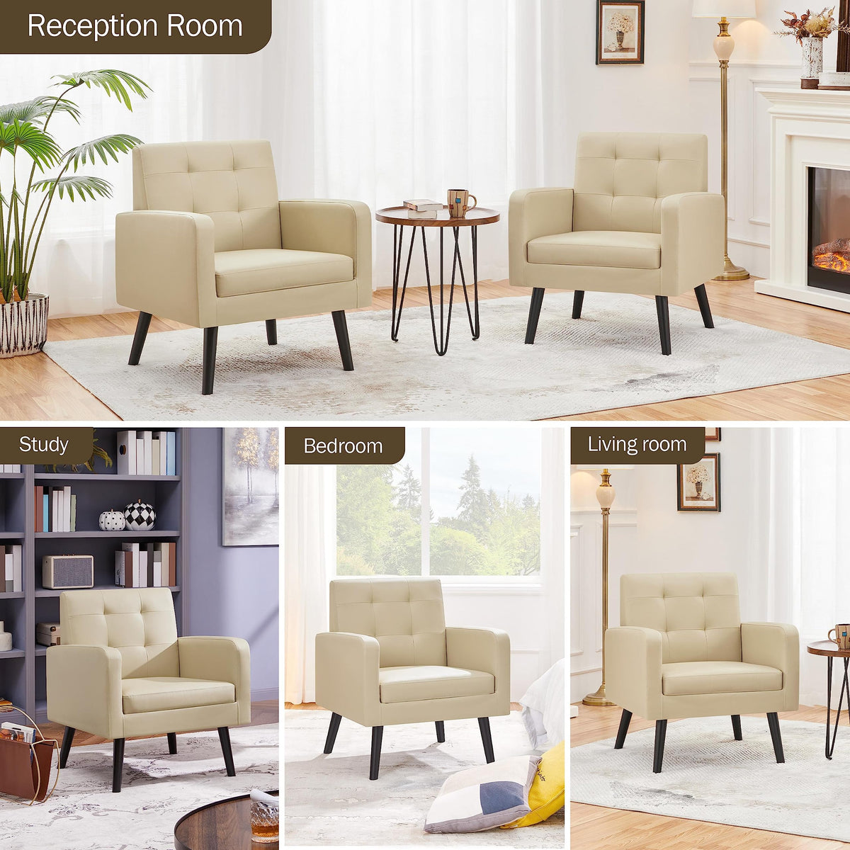Mid-Century Tufted Accent Chair